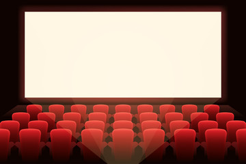 Cinema with white screen