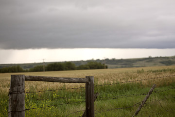 Storm Clouds Prairie Sky Fence