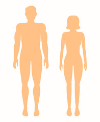 Human silhouettes. Vector man and woman