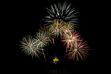 Fireworks at Royal Park Rajapruek, Chiang mai Thailand