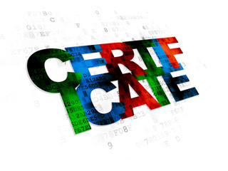 Law concept: Certificate on Digital background