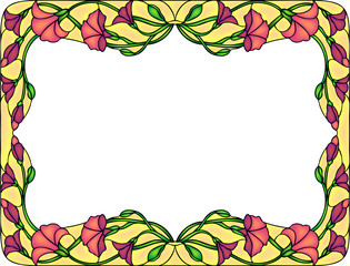 Floral composition or frame, stained glass window