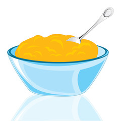 Plate with porridge