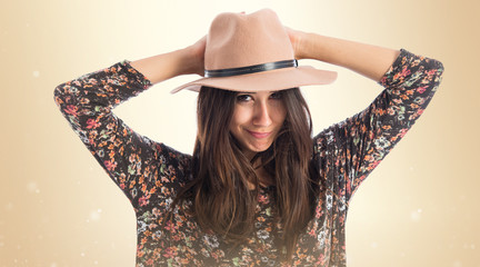 Pretty woman over white background