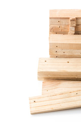 light brown wood on white background