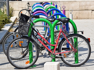 Bicycles at the parking lot © majorosl66