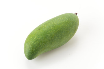 green mango on white background