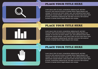 Three Sections Page Layout with Ribbon and Icons