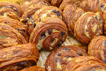 Delicious bread at bakery shop.