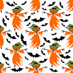 scarecrow seamless pattern