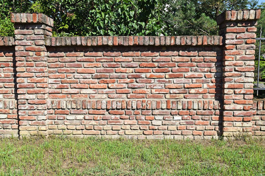 Brick fence of a building