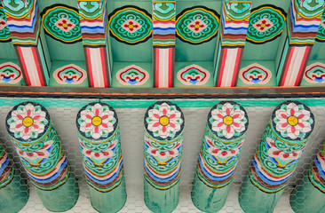 Fototapeta premium Gwandeokjeong, Jeju Island, Korea 韓国 済州島 観徳亭（クァンドクジョン）/ Jeju island is a popular famous tourist place for Chinese and Korean students.