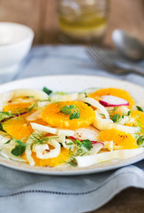 Orange with Fennel and Radish salad