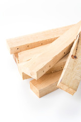 light brown wood on white background