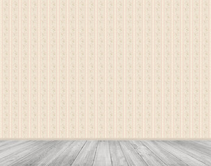 emty room with patterned wallpaper