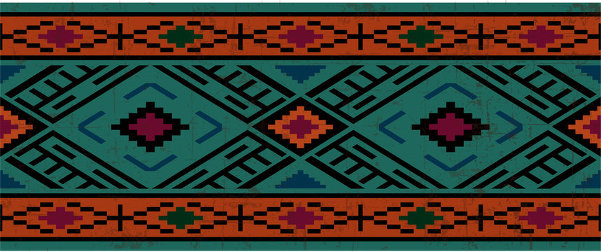 Seamless pattern in native american style, boho ornament