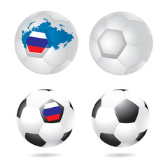 Vector of football with map and flags representing football world cup in Russia Federation in 2018