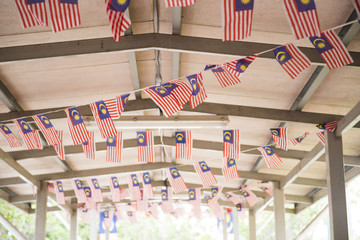 small Malaysia flag in building