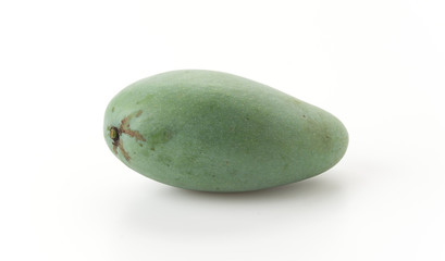 green mango on white background