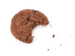 soft dark chocolate brownie cookies on white