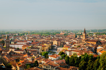 Fototapeta na wymiar Panoramic view of Verona, old and new town, Italy