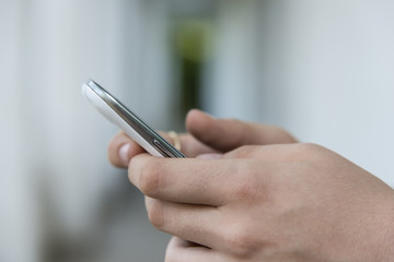 Teenage girl using mobile smart phone