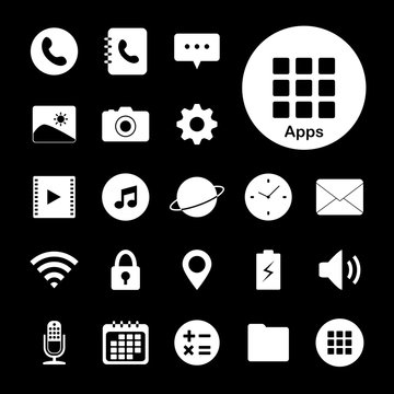 Mobile application icon. Application for smart phone icon. Funct