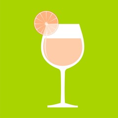 Cocktail in glass (green background)