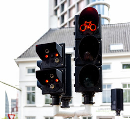 Bicycle traffic lights in Eindhoven, Netherlands