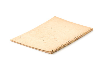 old notebook on white background
