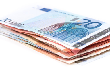 Stack of euro banknotes