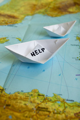 Paper Boat Map Help Refugees