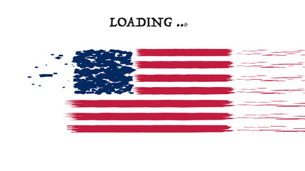 Bandiera USA con movimento loading