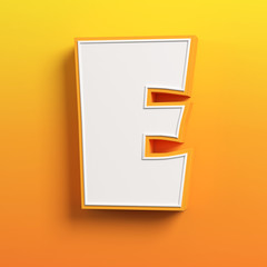 cartoon 3d font letter E