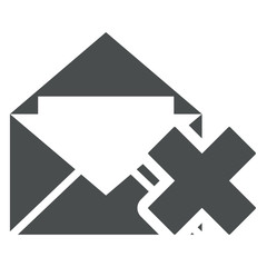 Icono sobre con simbolo error gris