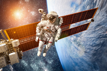 International Space Station and astronaut. © Andrei Armiagov