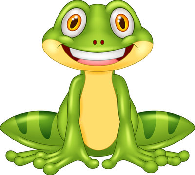 Cartoon happy frog
