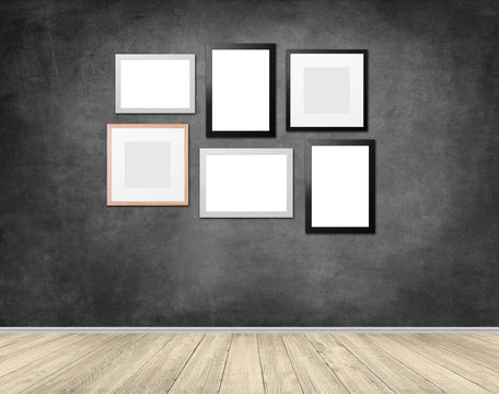emty room with different frames