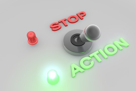 Schakelaar stop en actie