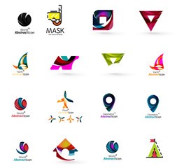 Set of abstract travel logo icons. Business, app or internet web