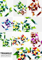 Set of colorful modern triangle pattern backgrounds