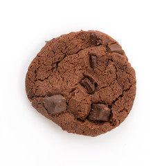 soft dark chocolate brownie cookies on white