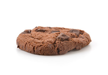 soft dark chocolate brownie cookies on white