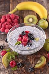 chia pudding and fruits