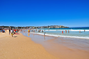 Fototapeta na wymiar View of Bondi Beach in summer in Sydney, Australia.