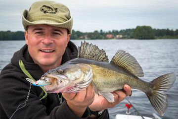 Swedish walleye fishing in summer season