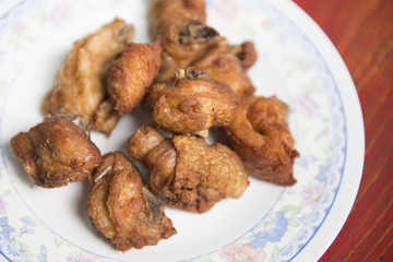 fried chicken wings on dish