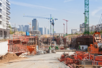 construction site of the new European Quarter in Frankfurt