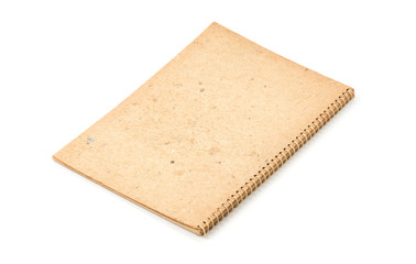 old notebook on white background