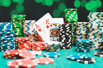 Poker chips and cards